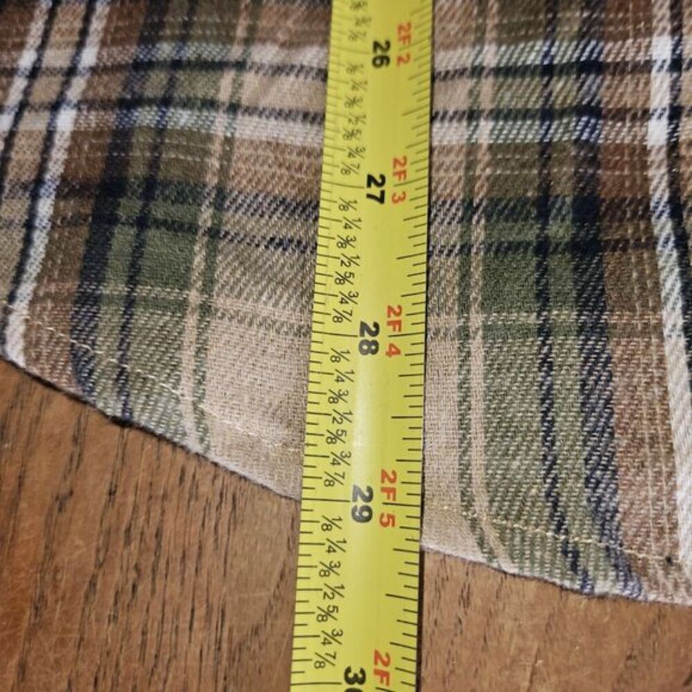 Fantaslook Womens Plaid Flannel Shacket Oversized Button Down Shirt Green Large - Picture 10 of 10